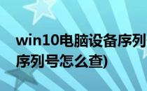 win10电脑设备序列号查询(win10电脑设备序列号怎么查)
