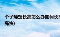个子矮想长高怎么办如何长高(个子矮,想长高怎么办,如何长高快)