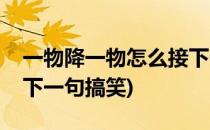 一物降一物怎么接下一句(一物降一物怎么接下一句搞笑)