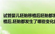 试管婴儿胚胎移植后胚胎都发生了哪些变化(试管婴儿胚胎移植后,胚胎都发生了哪些变化的原因)