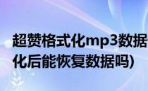 超赞格式化mp3数据恢复技巧攻略(mp3格式化后能恢复数据吗)