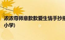 浓浓尊师意款款爱生情手抄报(浓浓尊师意款款爱生情手抄报小学)