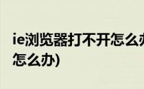ie浏览器打不开怎么办(C盘中ie浏览器打不开怎么办)
