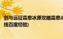 剑与远征霜息冰原攻略霜息冰原怎么打(剑与远征霜息冰原路线百度经验)