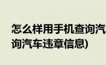 怎么样用手机查询汽车违章(怎么样用手机查询汽车违章信息)