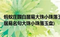 蚂蚁庄园白居易大珠小珠落玉盘最初是描写什么(蚂蚁庄园白居易名句大珠小珠落玉盘)