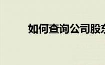 如何查询公司股东信息(股东查询)