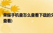 荣耀手机查怎么查看下载的文件(荣耀手机下载的文件在哪里查看)