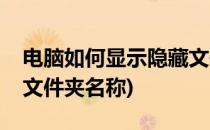 电脑如何显示隐藏文件夹(电脑如何显示隐藏文件夹名称)