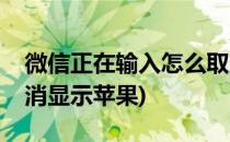 微信正在输入怎么取消(微信正在输入怎么取消显示苹果)