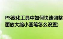PS液化工具中如何快速调整画笔大小及其快捷键(ps液化里面放大缩小画笔怎么设置)