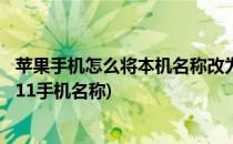 苹果手机怎么将本机名称改为iphone12mini(怎么修改苹果11手机名称)