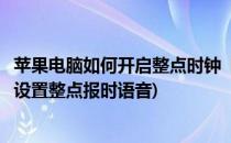 苹果电脑如何开启整点时钟【语音报时】设置(苹果手机怎么设置整点报时语音)
