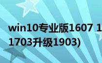 win10专业版1607 14393的N次升级(win101703升级1903)