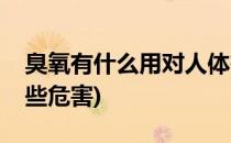 臭氧有什么用对人体有害吗(臭氧对人体有哪些危害)