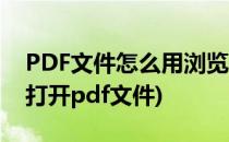 PDF文件怎么用浏览器打开(哪个浏览器可以打开pdf文件)