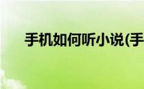 手机如何听小说(手机如何听小说听书)