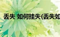 丢失 如何挂失(丢失如何挂失能网上挂失吗)