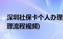 深圳社保卡个人办理流程(深圳社保卡个人办理流程视频)