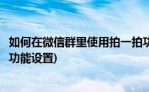 如何在微信群里使用拍一拍功能(如何在微信群里使用拍一拍功能设置)