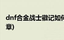 dnf合金战士徽记如何使用(dnf怎么合白金徽章)