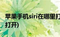 苹果手机siri在哪里打开(iphone的siri在哪里打开)