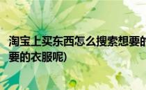 淘宝上买东西怎么搜索想要的衣服(淘宝上买东西怎么搜索想要的衣服呢)