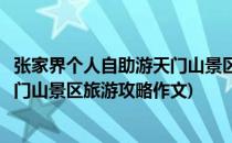 张家界个人自助游天门山景区旅游攻略(张家界个人自助游天门山景区旅游攻略作文)