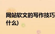 网站软文的写作技巧(网站软文的写作技巧是什么)