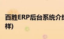 百胜ERP后台系统介绍(百胜erp管理系统怎么样)