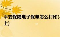 平安保险电子保单怎么打印(平安保险电子保单怎么打印在纸上)