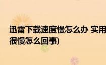 迅雷下载速度慢怎么办 实用几个必会小技巧(迅雷下载速度很慢怎么回事)