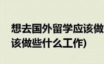 想去国外留学应该做些什么(想去国外留学应该做些什么工作)