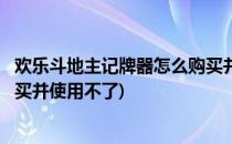欢乐斗地主记牌器怎么购买并使用(欢乐斗地主记牌器怎么购买并使用不了)