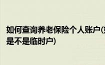 如何查询养老保险个人账户(如何查询养老保险个人账户信息是不是临时户)