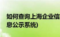 如何查询上海企业信息(如何查询上海企业信息公示系统)