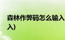 森林作弊码怎么输入(迷失森林作弊码怎么输入)