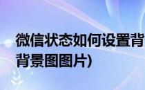 微信状态如何设置背景图(微信状态如何设置背景图图片)