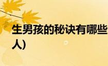 生男孩的秘诀有哪些(生男孩的秘诀有哪些女人)