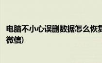 电脑不小心误删数据怎么恢复(电脑不小心误删数据怎么恢复微信)