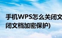 手机WPS怎么关闭文档加密(手机wps怎么关闭文档加密保护)