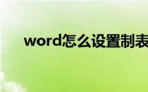 word怎么设置制表位(word怎么设置)