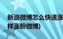 新浪微博怎么快速涨粉--互粉大厅的用法(怎样涨粉微博)