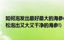 如何泡发出最好最大的海参(手把手教你泡发海参的流程,轻松泡出又大又干净的海参!)