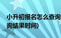 小升初报名怎么查询结果(小升初报名怎么查询结果时间)