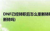 DNF已经转职后怎么重新转职成别的职业(dnf转职后还能重新转吗)