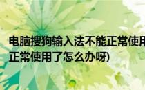 电脑搜狗输入法不能正常使用了怎么办(电脑搜狗输入法不能正常使用了怎么办呀)