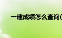 一建成绩怎么查询(一建成绩怎样查询)