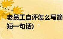 老员工自评怎么写简短(老员工自评怎么写简短一句话)