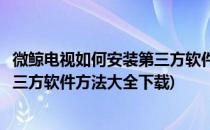 微鲸电视如何安装第三方软件方法大全(微鲸电视如何安装第三方软件方法大全下载)